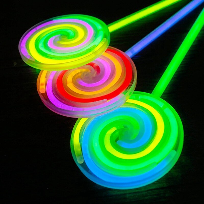 Lollipop-barra luminosa fluorescente para niños y adultos, palitos de luz para carnaval, Rave, baile, suministros de boda, navidad