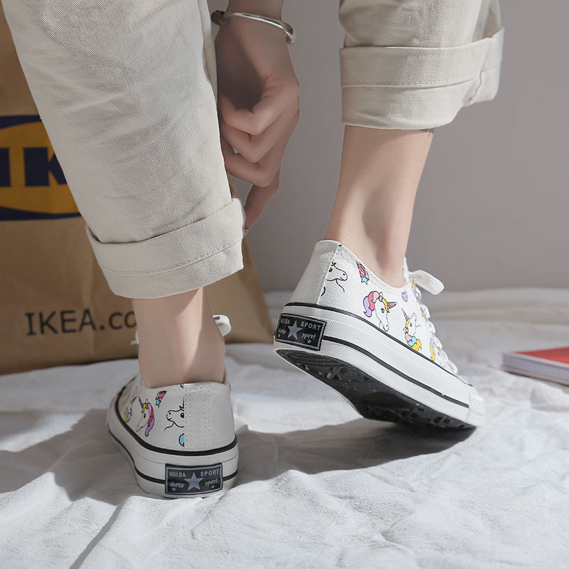 Rainbow Unicorn Canvas Shoes Female Student Korean Edition Summer Japanese