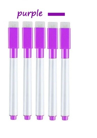 5 Pc Magnetische Whiteboard Marker Pen White Board Pen Droog Vegen Fijne Penpunt Pen Met Gum Rubber Magnetische Pen Borstel koelkast Magneten: 5pcsPurplepens