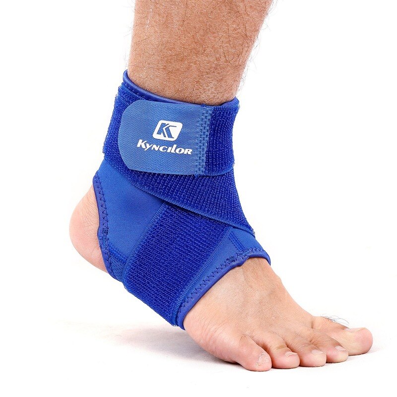 1 stk ankelstøtte justerbar elastisk anti forstuvning ankelbeskytter sport fitness ankelbeskytter bandage: 1 stk blå / L