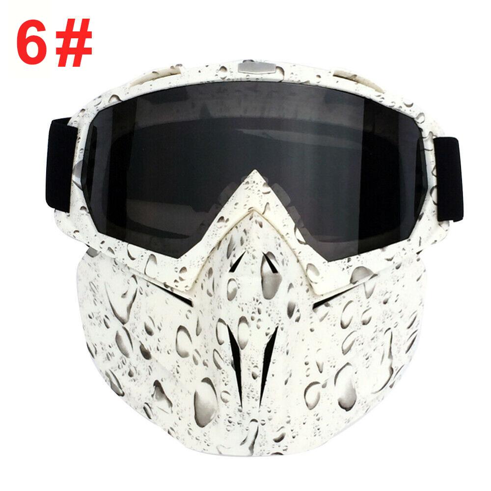 Motocross glasögon helmask motorcykel mask ögonkläder avtagbart ögonskydd glas för vindtät vintage hjälm motorcykel utrustning: 6