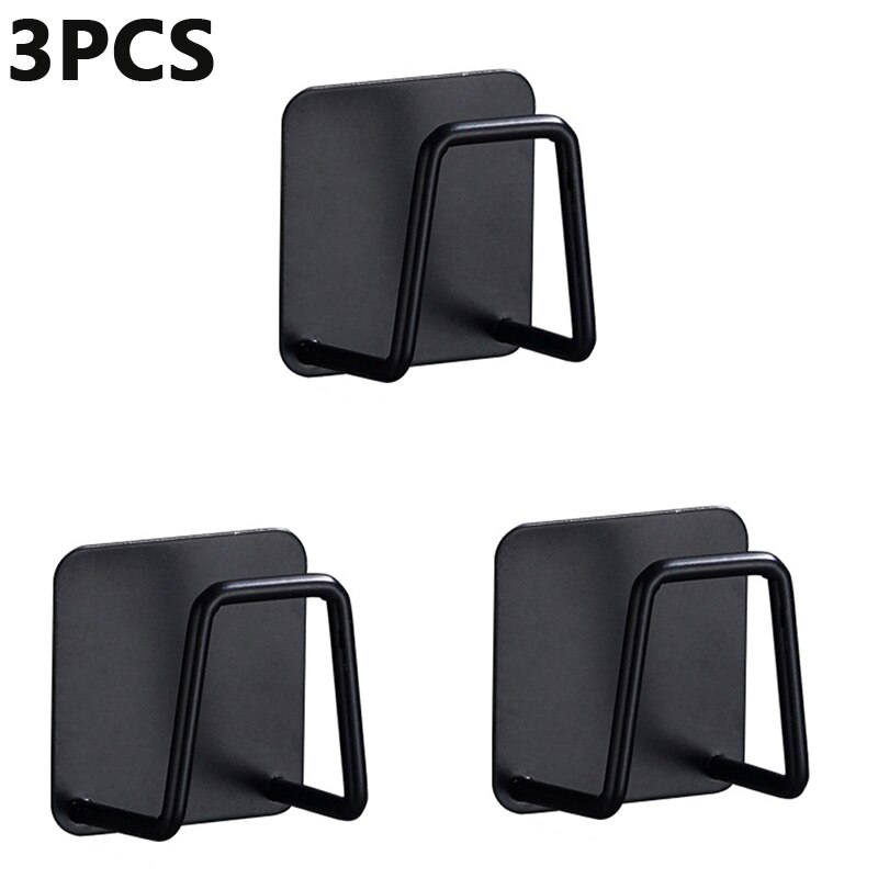 Support Auto-Adhésif pour Éponges de Cuisine, Égouttoir en Acier Inoxydable 304, Accessoires pour Évier: 3pcs black