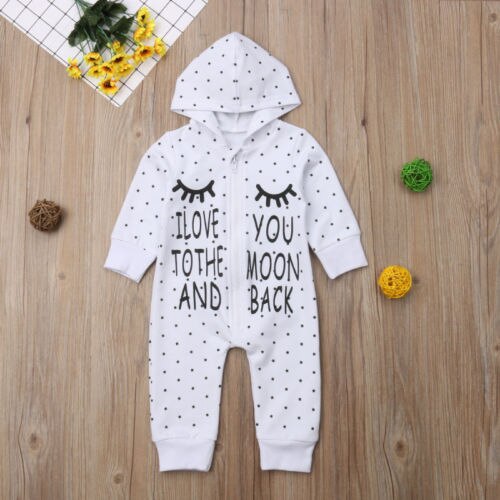 UNS Lager Neugeborenen Baby Junge Mädchen Baumwolle Mit Kapuze Romper Overall Warme Kleidung Outfit