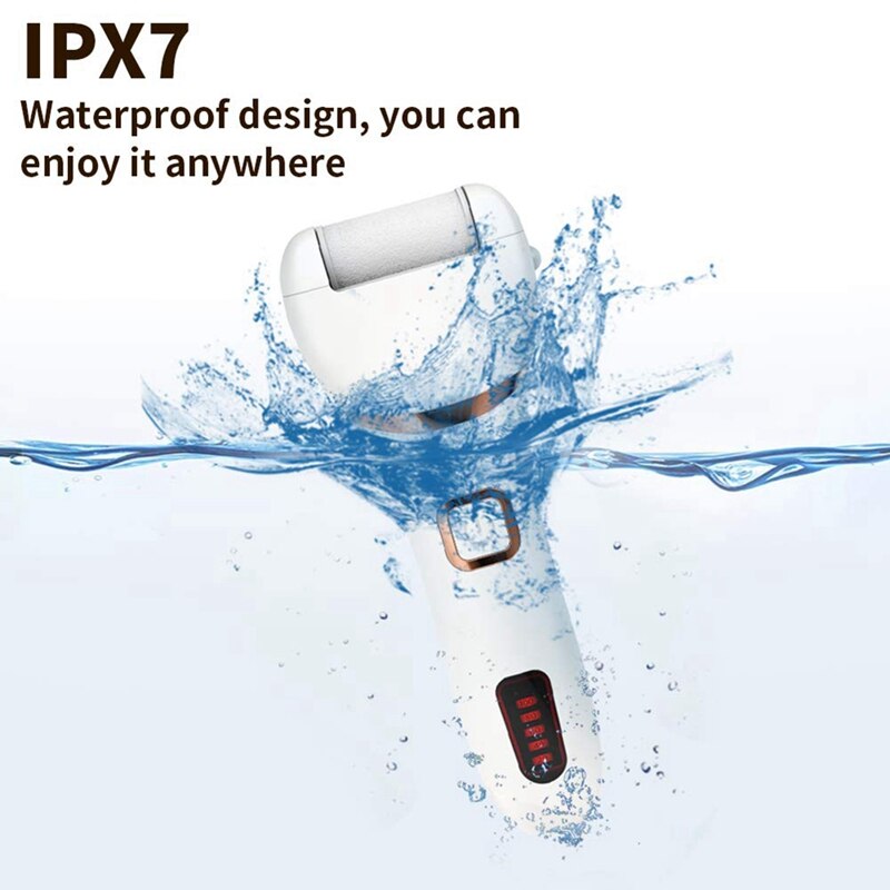 Removedor de callos eléctrico, Lima de pedicura electrónica recargable para pies, raspa de pie con impermeable IPX7
