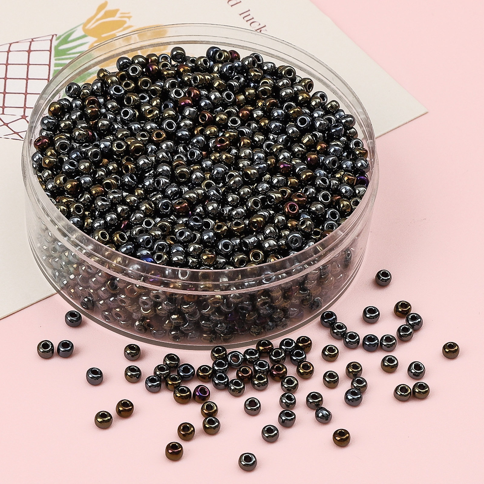 2mm/3mm/4mm Glass Seed Beads Box Czech Glass Beads For Jewelry Making Round Metallic DIY Bracelet Earrings About 10 Grams