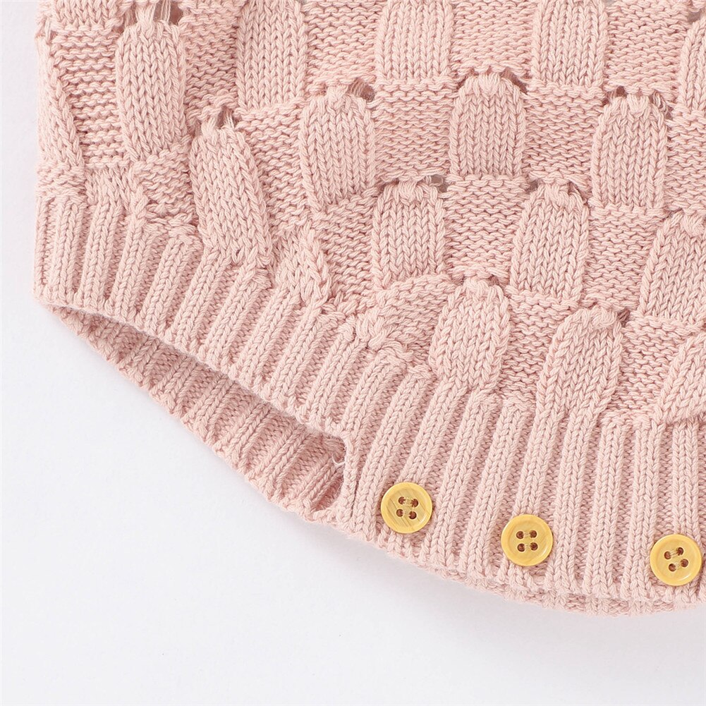 Fall Baby Boy Jumpsuit Cotton Sleeveless Sling Loose Button Closure Knitted Patchwork Winter for Winter Baby Girl Romper