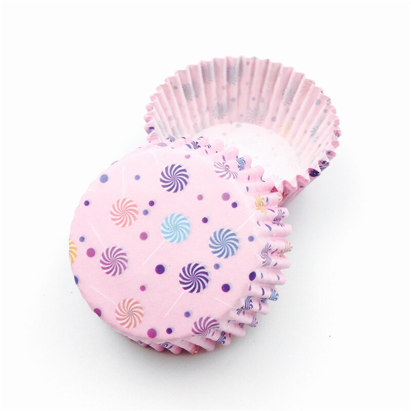 100 stks Roze Windmolen Lolly Papier Cake Cups Cupcake Liner Bakken Muffin Box Cup Case Cakevorm Cupcake Decoreren Gereedschappen