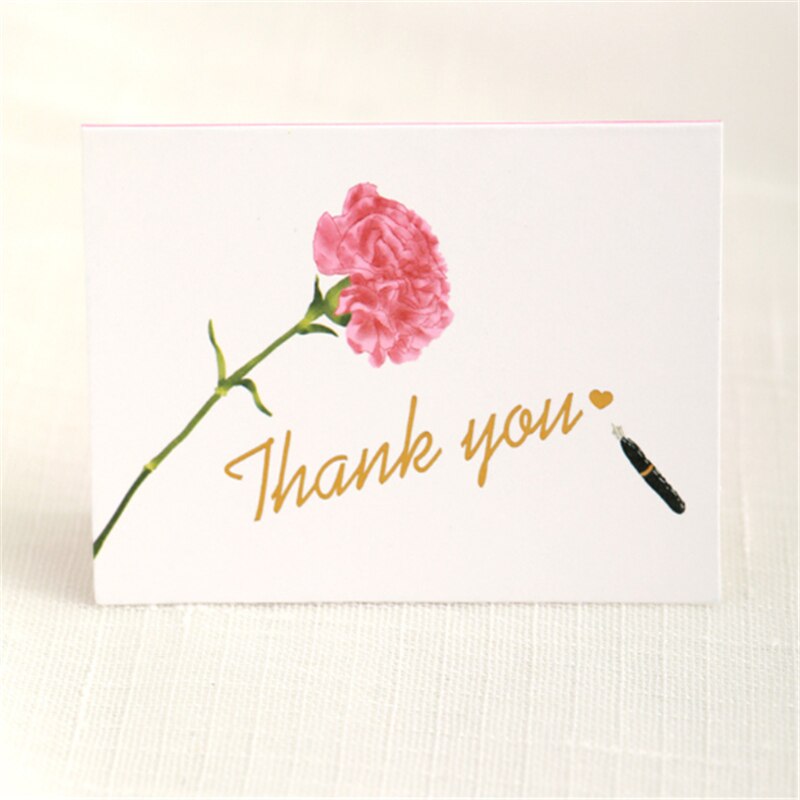 Rectangle "Thank you "card Small message card Writable card decoration card Folding card greeting card envelope