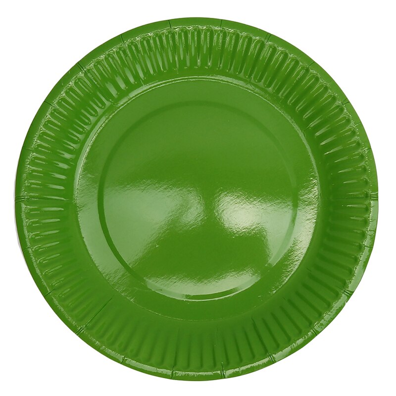10pcs/pack Party Paper Plate Dish Round Plates Party Supplies Disposable Plates Color Cardboard Art Painting Plate DIY Handmade: green