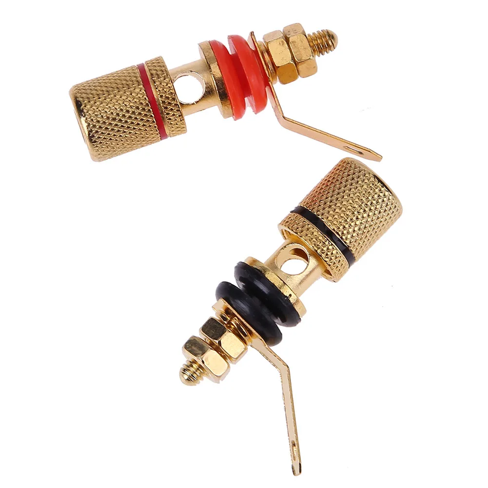 Amplificador chapado en oro de 2-10 piezas, Terminal de altavoz, poste de encuadernación, Conector de enchufe Banana, adecuado para enchufes Banana de 4mm