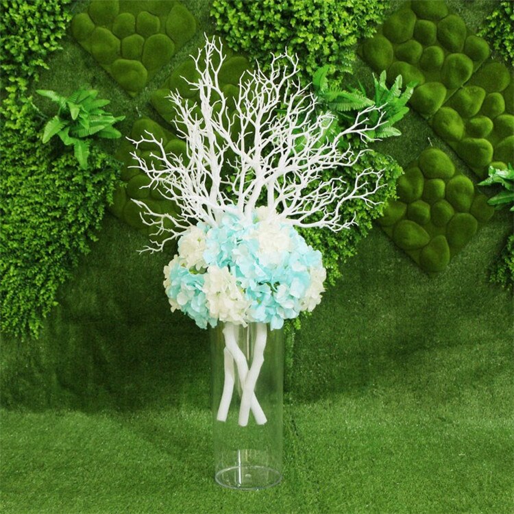 Rama de árbol de Coral de plástico, 92cm, decoración de pared de flores, ramas de Coral blanco, decoración de pared de plantas
