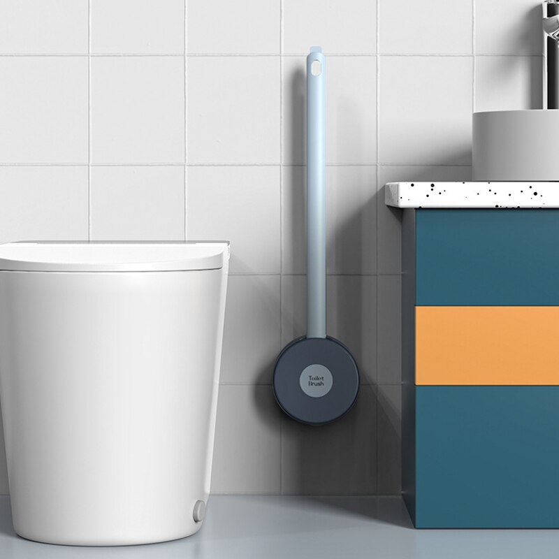 Siliconen Toiletborstel Wall Mounted Wc Borstel Badkamer Schoon Tool Twee Borstels Set Voor Badkamer Schoonmaken Kit Thuis Wc Accessoires