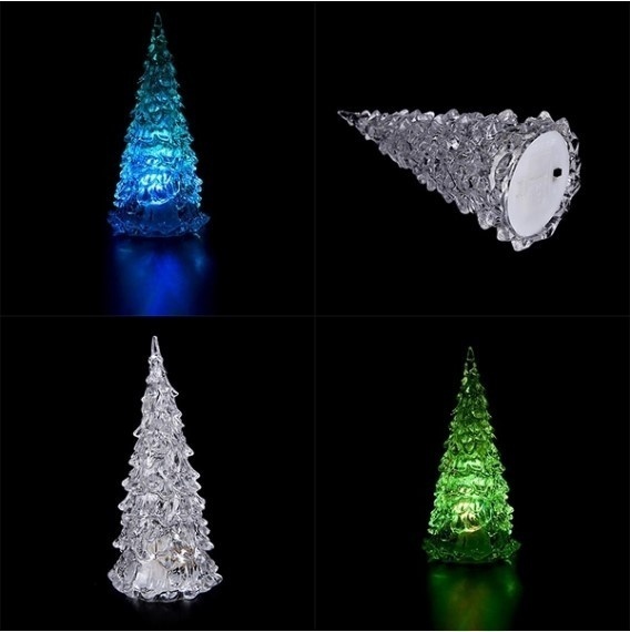 Christmas Tree Colorful Changing LED Desk Table Lamp Light with Seven Colors Romatic(Size:12 cm X 5.5 cm)