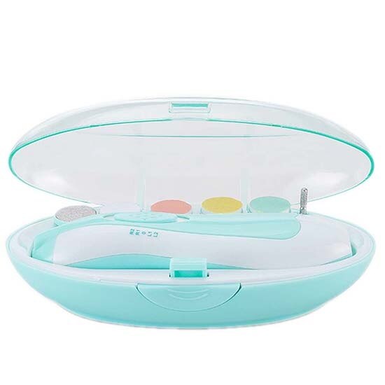Cortauñas eléctrico para bebé, tijeras para cuidado de uñas infantil, cortador seguro para uñas de recién nacido, recortadora manicura: Blue