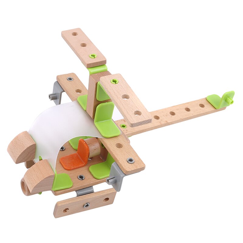 Kreative Montage Hubschrauber Montage Holz Muttern Schraube DIY Block freundlicher Pädagogisches Spielzeug