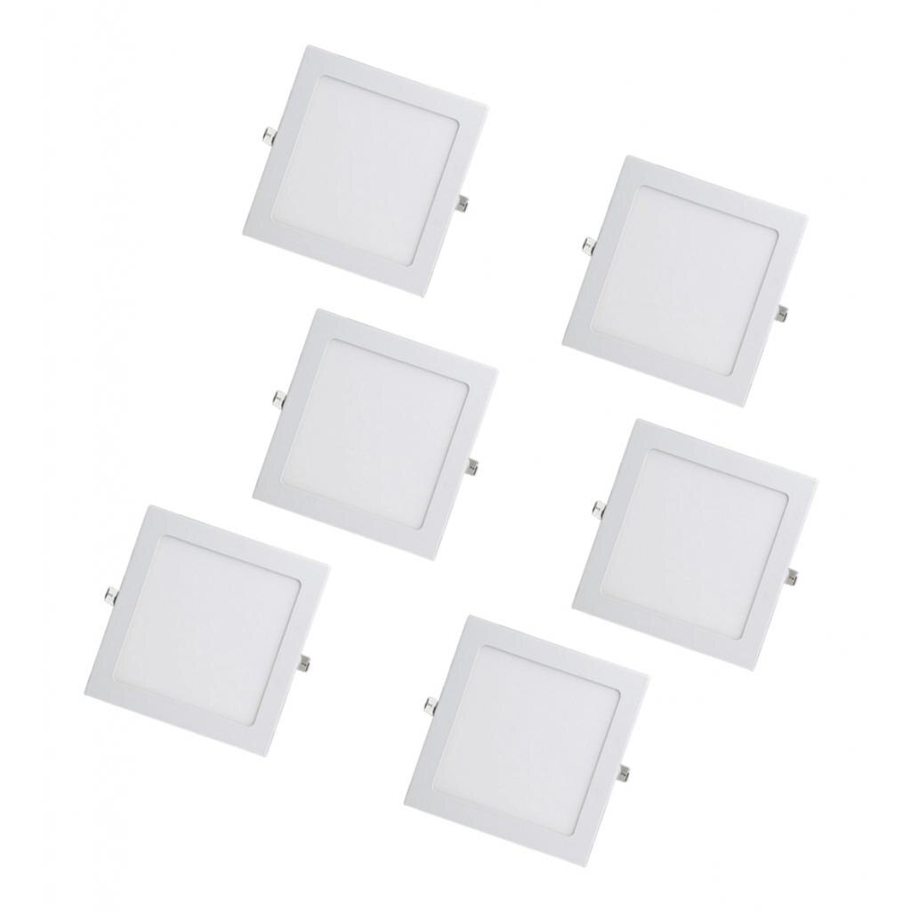 12W 6pcs LED Panel Light Recessed Kitchen Bathroom Ceiling Lamp-Square