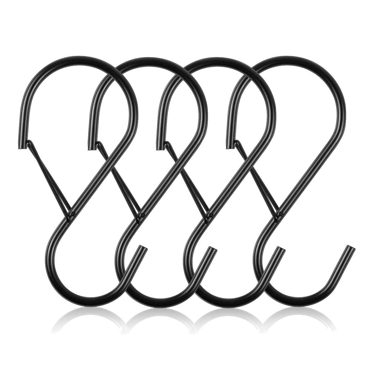 Lot de 2/4/8 crochets en S de 4 pouces pour suspendre avec boucle de sécurité, crochets en S robustes, grands crochets en métal pour suspendre des plantes, des jeans, des pots, des sacs: vert clair