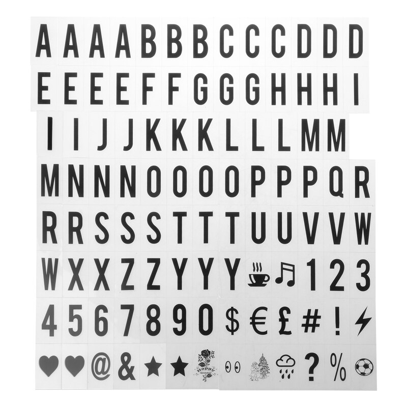 65.4x35mm Replacement Letters & Numbers Signs for A4 Light Up Letter Box Sign Me