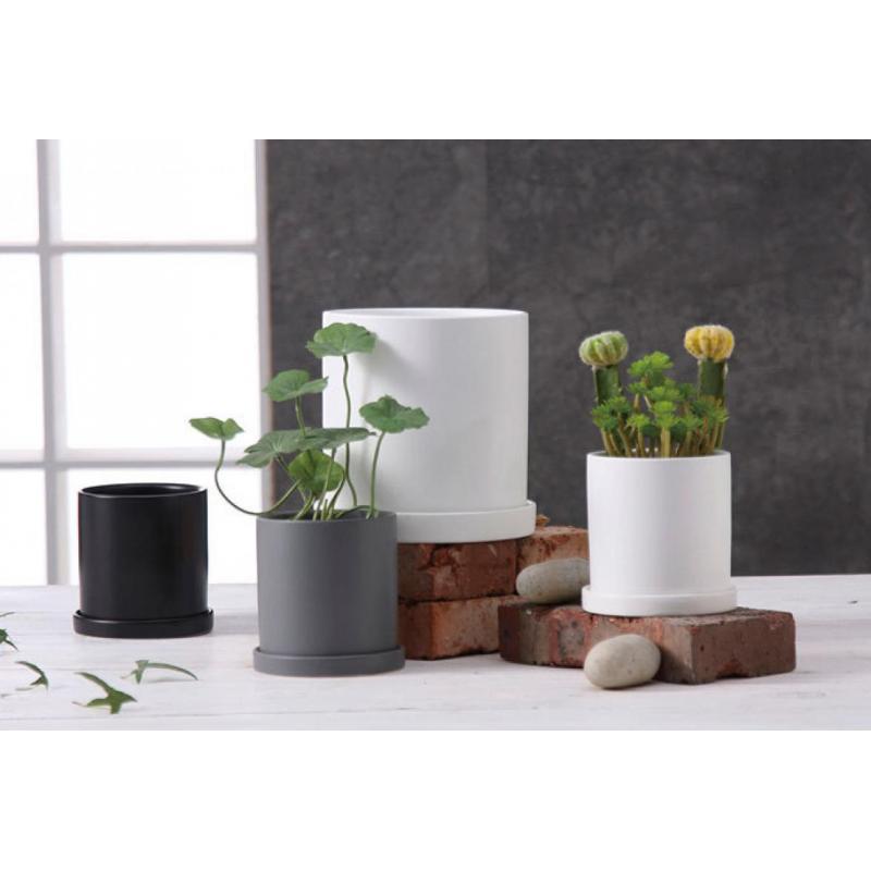 Pot de fleur en céramique conteneur avec plateau Pot de rangement maison vert nordique Pots de plantes pour fleurs Ins décoration de Pot de fleur moderne