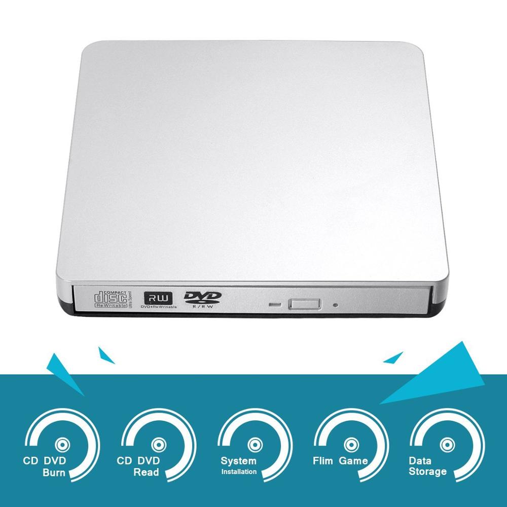 YiYaYo External CD Drive USB 2.0 DVD RW Burner Writer Optical Drive CD ROM Player for Windows 7/8/10/XP/Mac OS Laptop
