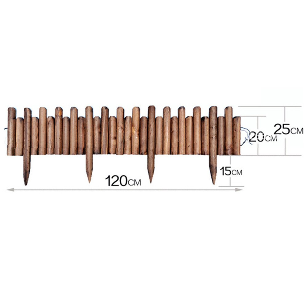 Garden Log Roll Border Wooden Fence Barrier Decorative Flower Bed Timber Pile Wooden Edging Fence For Flower Beds Lawns Paths: A 25x120CM
