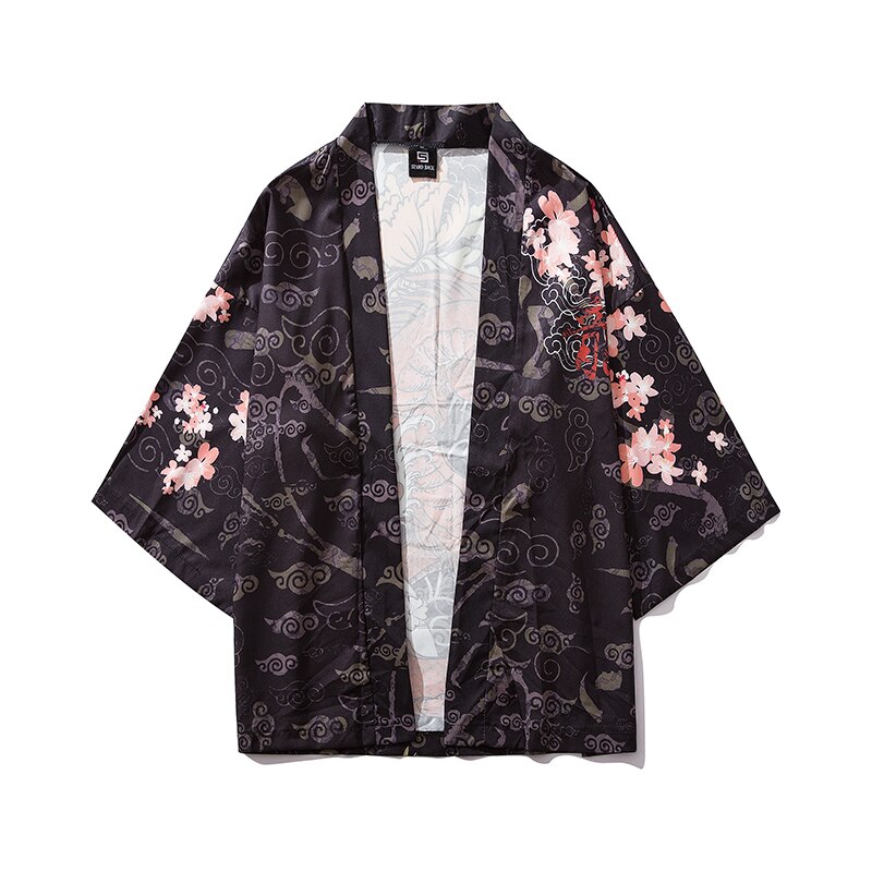 Estilo japonés Kimono tradicional dragón chino Japón Cosplay ropa de los hombres las mujeres pantalla solar Casual Yukata chaquetas Kimono