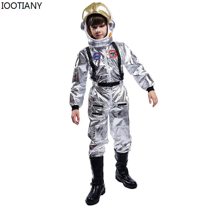 Costume da astronauta per bambini, gioco di ruolo, costume da astronauta per halloween, tuta intera, costume da astronauta per ragazzi, set per spettacoli teatrali e feste di carnevale