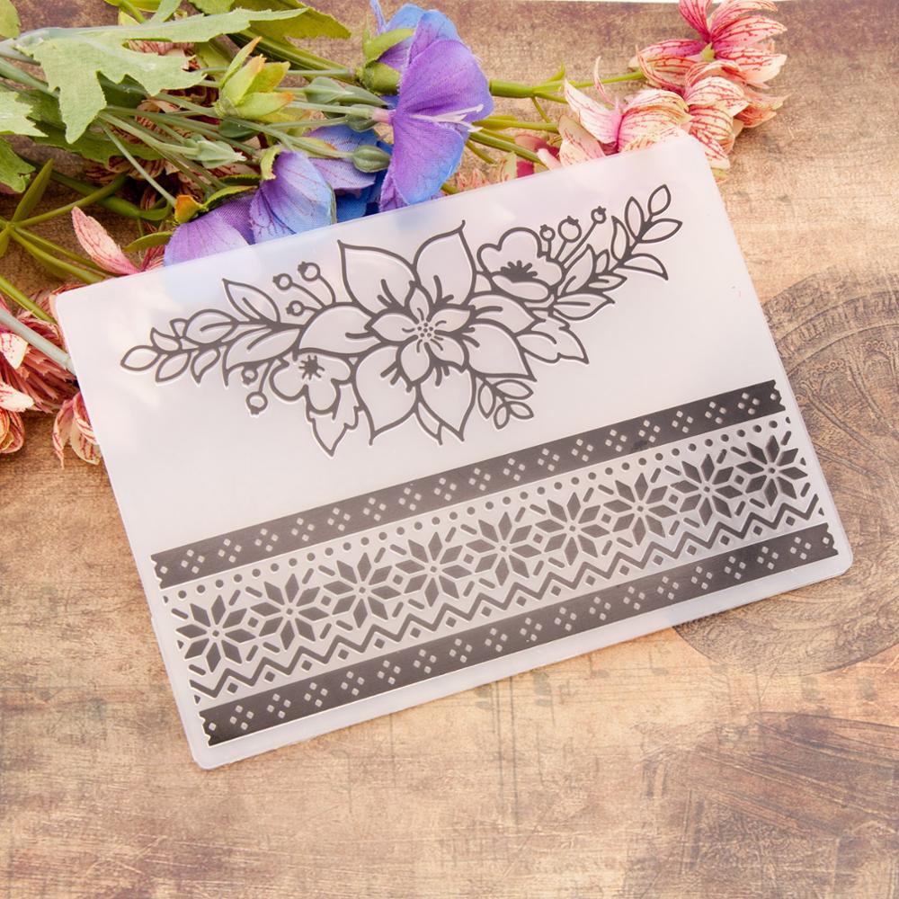 Lace Frame Christmas Embossing Folders DIY Making Paper Cards Craft Stencil Scrapbook Template Plastic Transparent