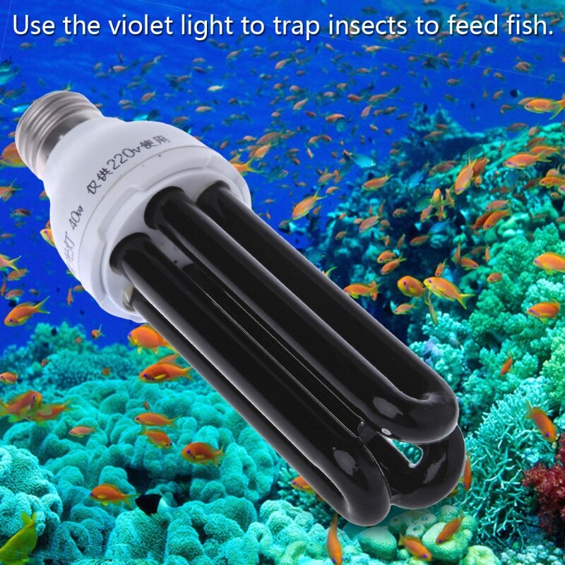 Bombillas UV negras de 13W-40W, luz ultravioleta E27, 220V, 12V, espiral BLB CFL, lámpara insecticida, luz fluorescente