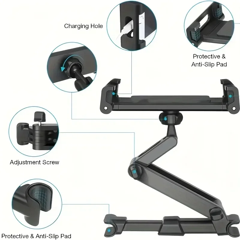 Auto Tablet Halter Rücksitz Kopfstütze Halterung Für IPad Air Mini Pro 4-13 Zoll 360-Grad-Rotation Hinten Kissen telefon Klemme Ständer Universal