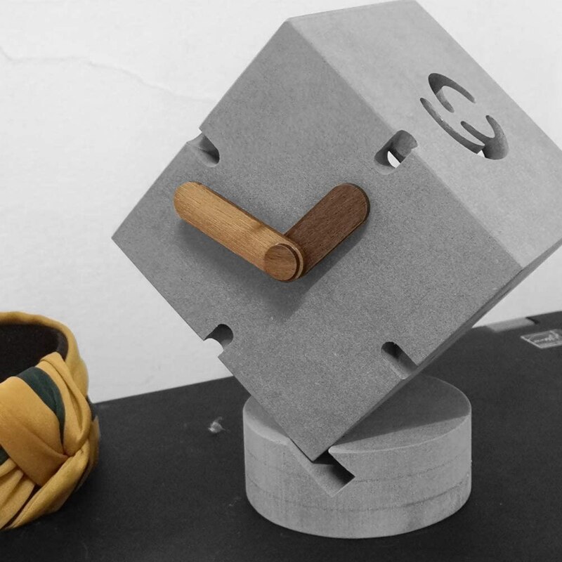 Desk Clock, Stylish Non-Ticking Desk Clock, Battery-Powered Desk Clock, Bedroom Bedside Living Room Kitchen(Gray,1 PCS)