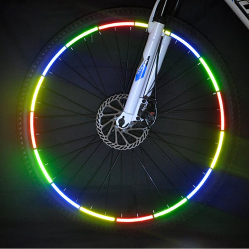 16 Strips Bike Sticker Decals Reflective Stickers Strip Bicycle Motorcycle Reflective Tape Sticker Bicycle Wheel Bike Accessorie