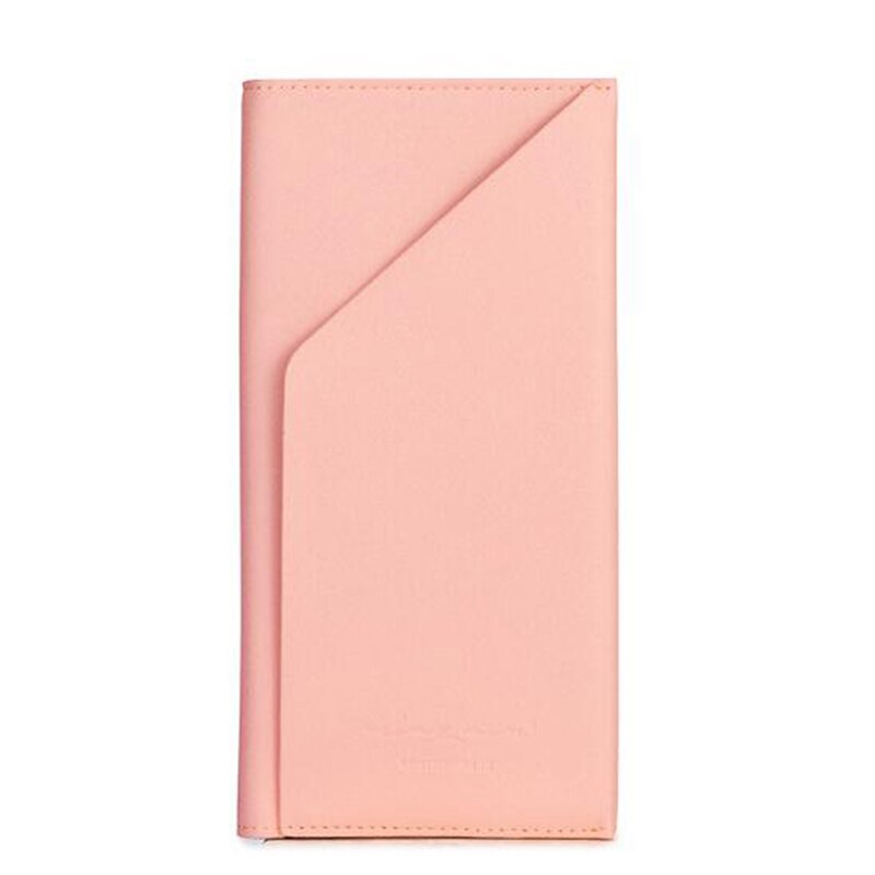 Pu Leather Women Clutch Wallet Solid Color Female Coin Purse Long Phone Bag Card Bags Handy Passport Holde Portfel Damski: pink