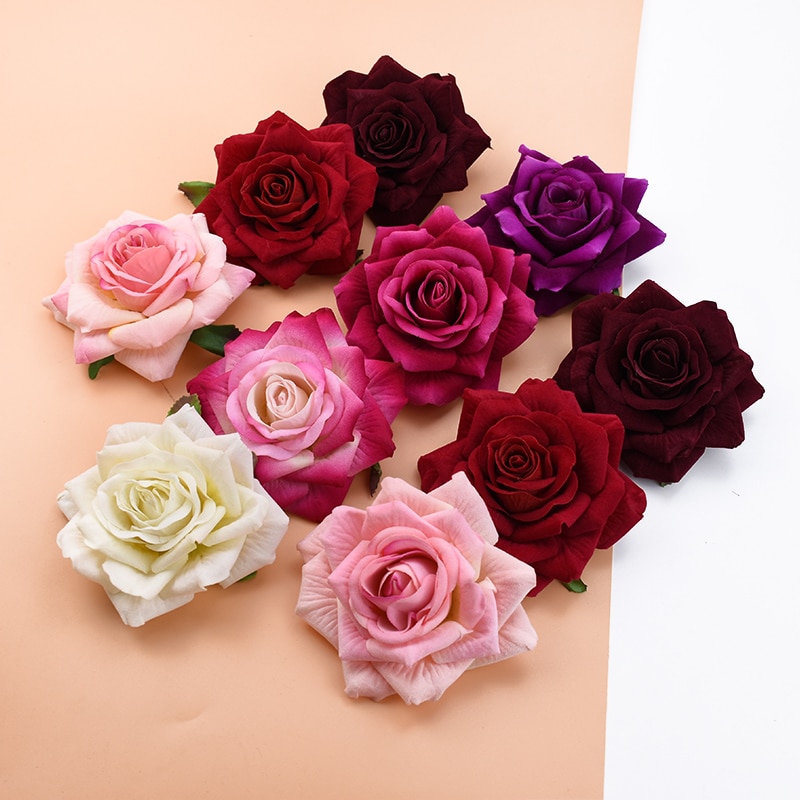 10 Stuks 10 Cm Rozen Hoofd Bruiloft Decoratieve Planten Muur Diy Valentijnsdag Decoraties Voor Thuis Bruid Broche Kunstbloemen goedkope