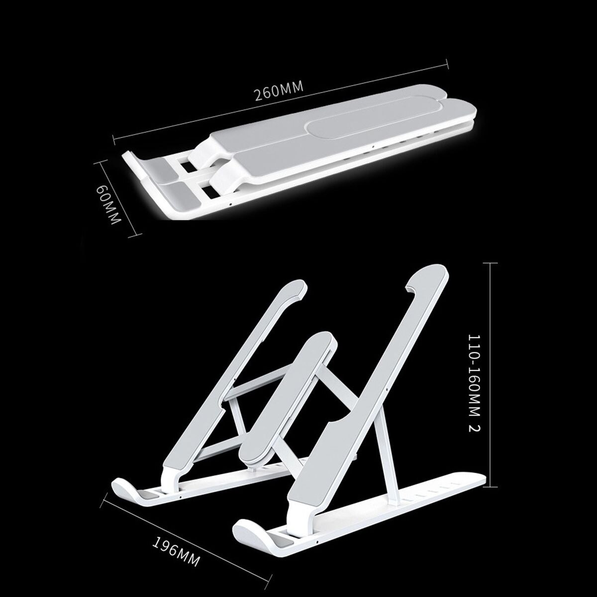 Portable Laptop Stand Foldable Support Base Notebook Stand Holder For Macbook Pro Air HP Lapdesk Computer Cooling Bracket Riser