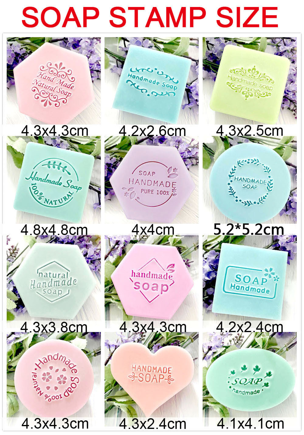 Plants HANDMADE SOAP Series Soap Stamp For Soap Making Stamp DIY Handmade Crafts Transparent Resin Seal