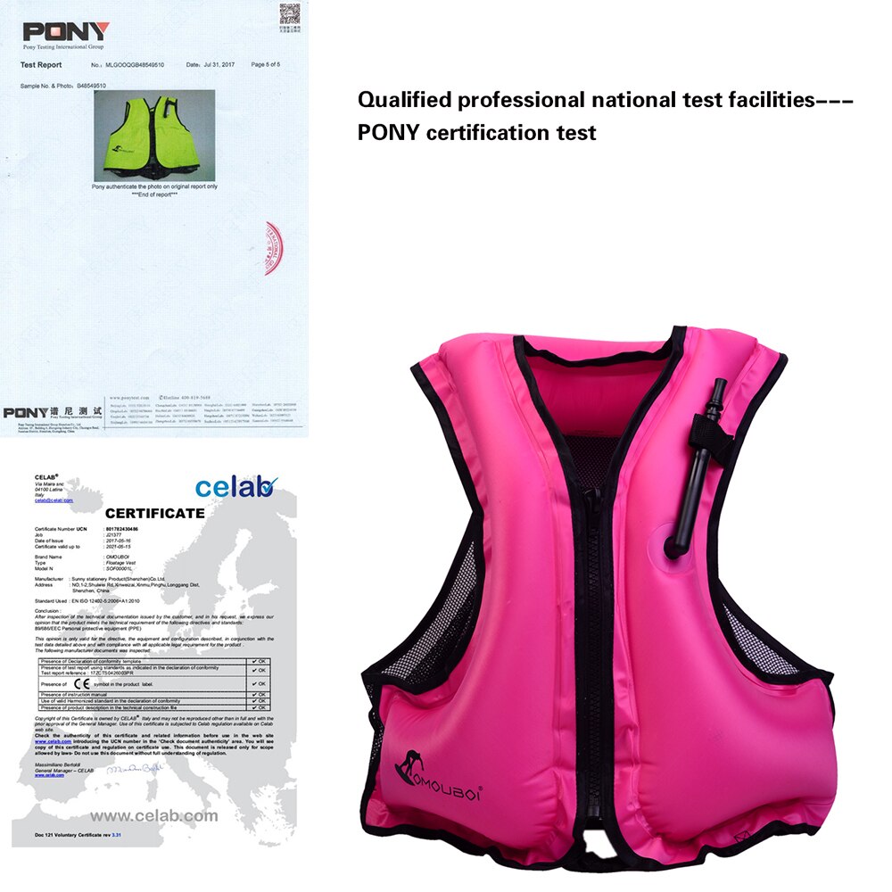 Inflatable Life Vest for Adults - Water Sports Buoyancy Aid - Drifting, Surfing, Fishing