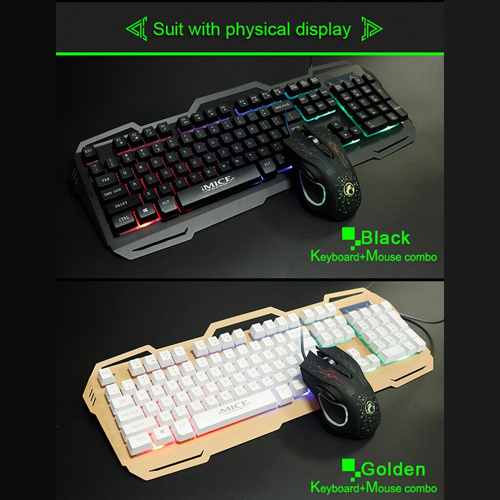 Wireless Keyboard Mouse Set Breathing Lights 104 Keys Backlight Games Keyboard And 2400 DPI Mouse For Desktop And Laptop