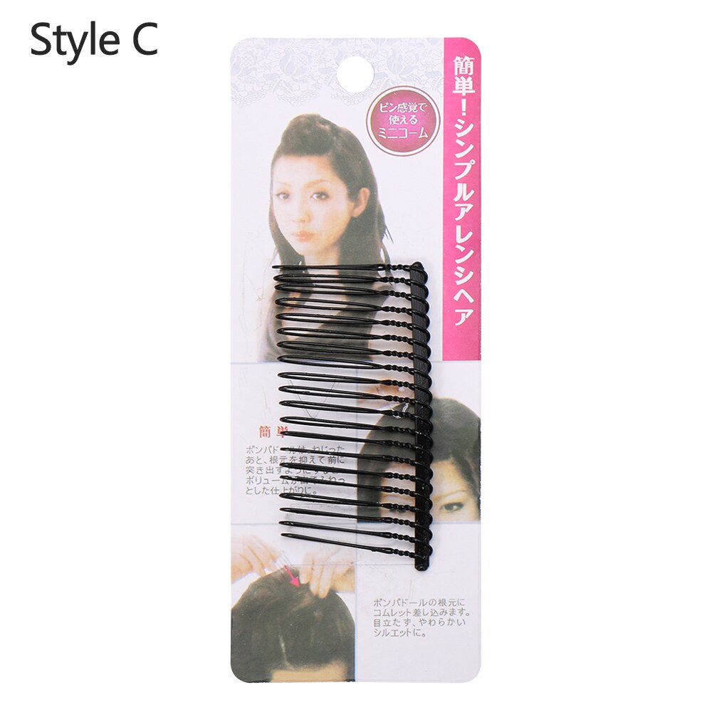U Shape Hair Finishing Fixer Comb Extra Hold Baby Hairs Flyaways Women And Girls Invisible Bangs Comb Styling Tools Accessory: Style C