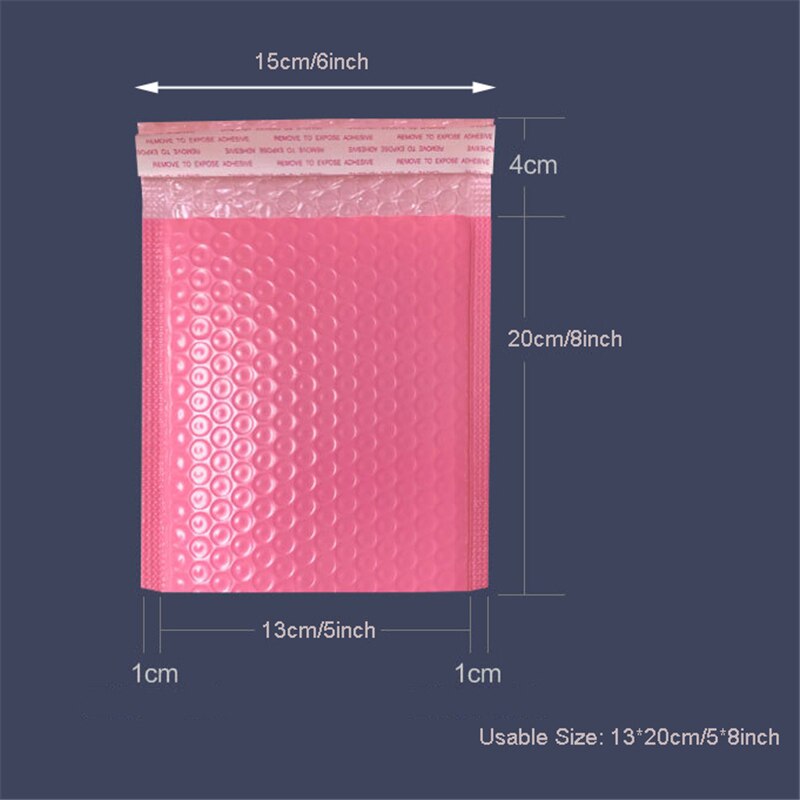 50 Pcs Poly Bubble Mailers Self Seal Padded Envelopes Bulk Bubble Lined Wrap Packaging Bags 15*20CM X2