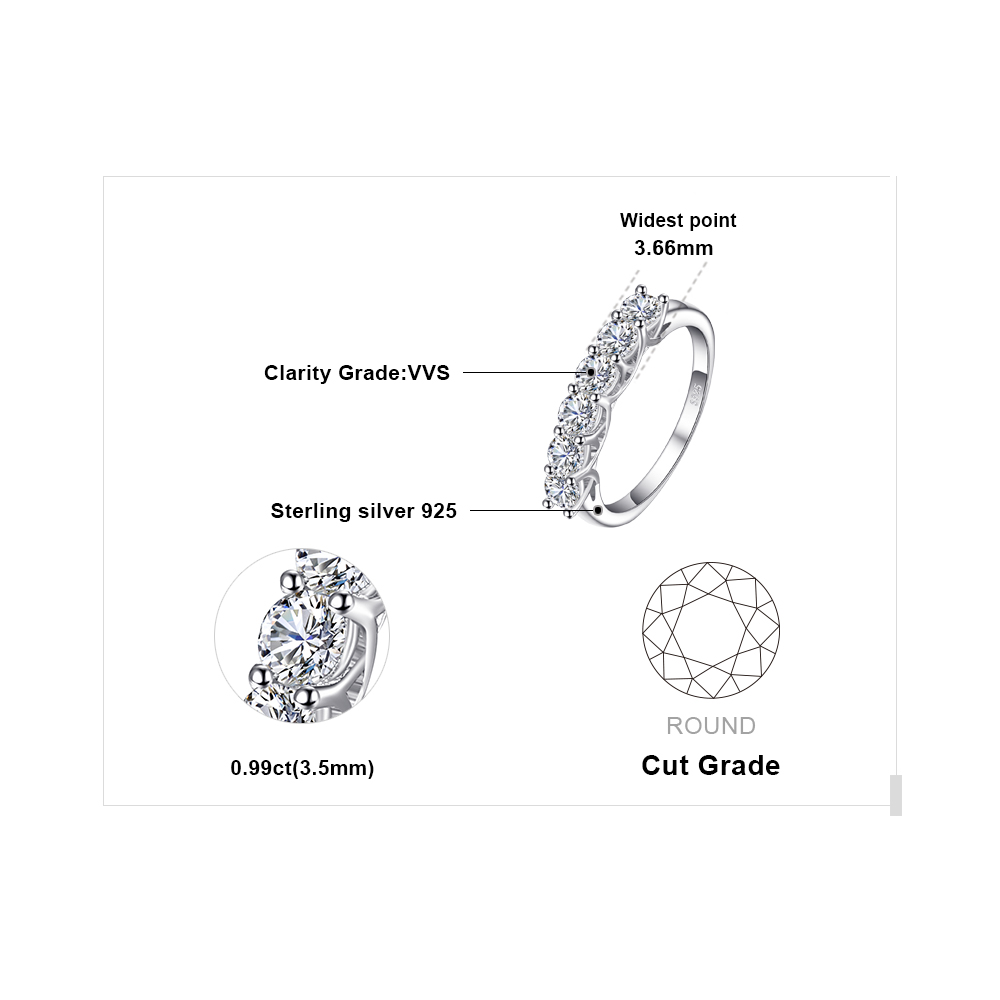 Bijoux palace CZ anneaux de mariage 925 en argent Sterling anneaux pour les femmes empilable anniversaire anneau éternité bande argent 925 bijoux