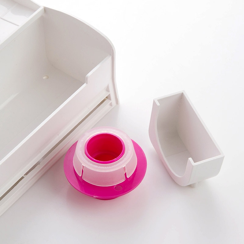 Kitchen Preservative Film Sliding Blade Cutter Box Magic Food Fresh Keeping Plastic Cling Wrap Dispenser Storage Container WY5