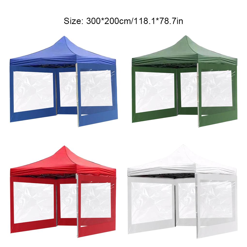 Buitenluifel Vierhoekige opvouwbare tentdoek Schaduw Waterdichte tape met helder venster Alleen één zijde Geen luifel boven- of frame