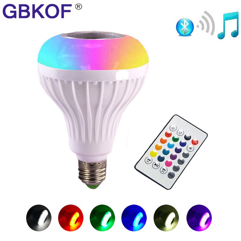 15W Bluetooth Smart Bulb LED 5W 10W RGB Magic Lamp E27 Color Change Light Bulb Smart Home Lighting Compatible IOS/Android