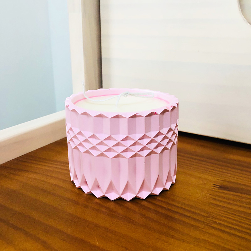 Recipiente para velas de hormigón con tapa, molde de silicona para almacenamiento de cemento, recipiente redondo para velas, contenedor