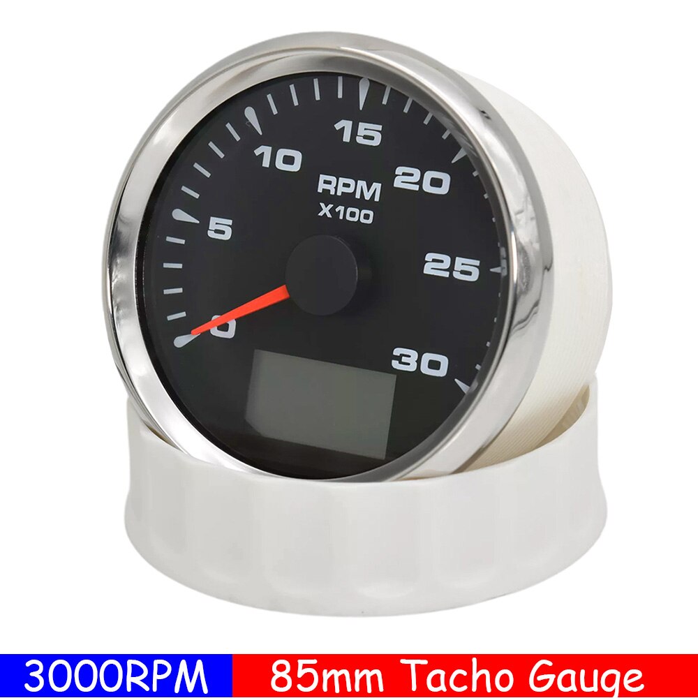 3000,4000,6000,8000Rpm Marine Tacho Meter Met Trip Cog Urenteller Tacho Sensor M16 M18 Waterdichte Auto Boot Toerenteller Gauge 85Mm: 3KRM BS