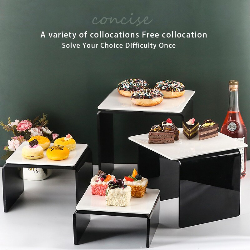 Acryl Dessert Tafel Decoratie Vertoningsrek Taart Tafel Rek Snack Rack Buffet Koude Maaltijd Party Thee Breken Tafel
