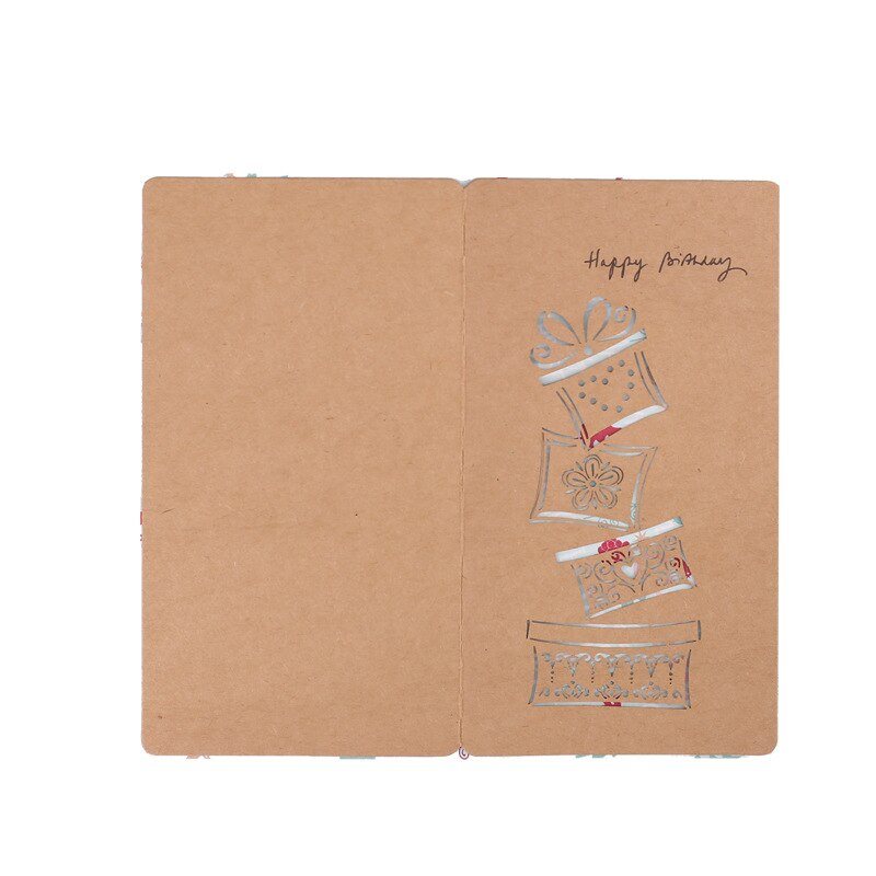 2 Sets(Envelope+Card) Hollow Kraft Paper Envelope Retro Greeting Card Blessing Birthday Invitation Card 18x10cm