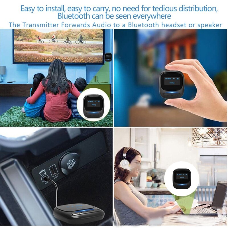 Twee In Een Bluetooth 5.0 Led Zender Ontvanger Aptx Ll Mvo Audio Adapter Een Voor Twee