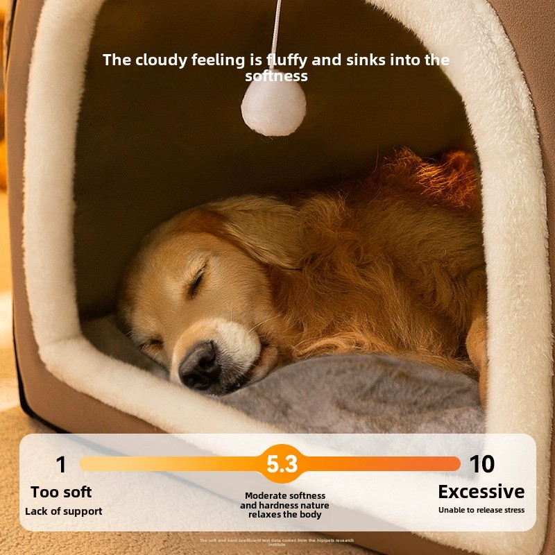 Perrera para perros de invierno cálida, cama lavable desmontable para perros, tienda para dormir profunda para perros medianos y grandes, estera para casa, suministros para mascotas